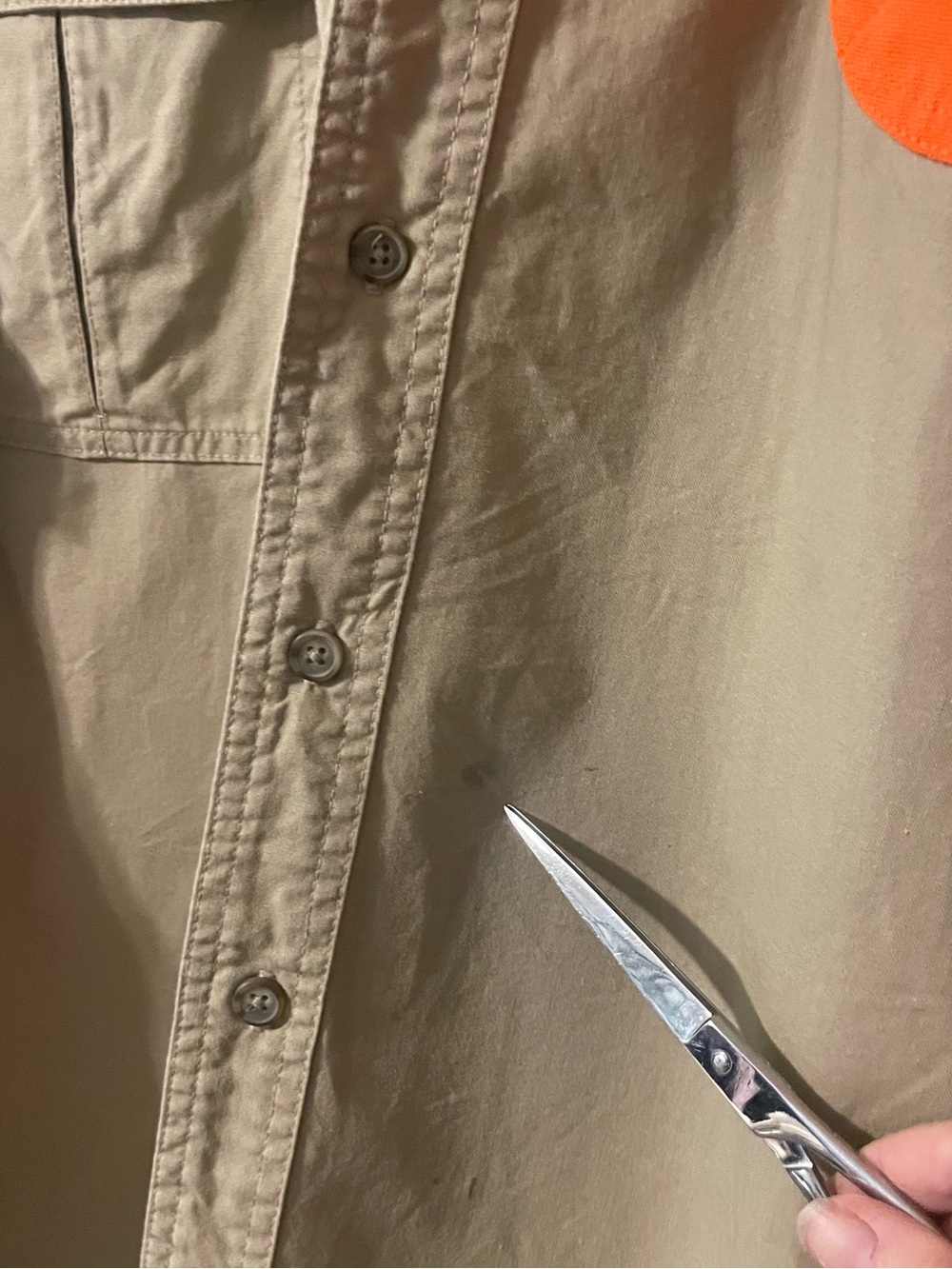 Cabela's Tan and Bright Orange Lightweight Hunting Shirt Jacket 3X - Picture 5 of 7